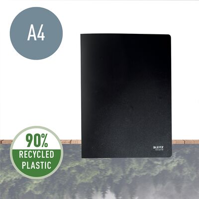 Mapa de prezentare Leitz Recycle, PP, partial reciclat, certificare Blue Angel, reciclabil, A4, 20 de folii, negru BPTCSL760095