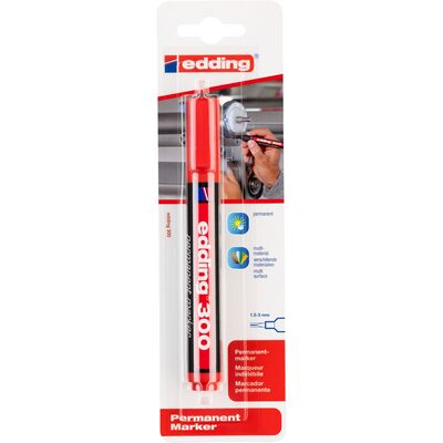 Marker Edding 300, permanent, varf rotund, 1.5-3 mm, rosu, in blister BPTCED301002