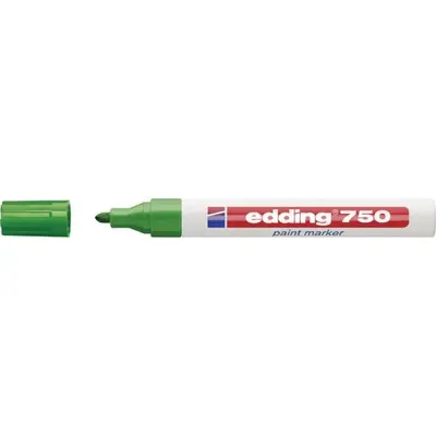 Marker permanent Edding 750, cu vopsea, corp metalic, varf rotund, 2-2-4 mm, verde BPTCED7504