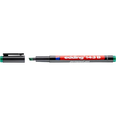 Marker permanent edding 143 B, corp din plastic, varf tesit, 1-3 mm, verde BPTCED1434