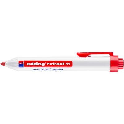 Marker permanent edding retract 11, corp din plastic, varf rotund, 1.5-3 mm, rosu BPTCED011002
