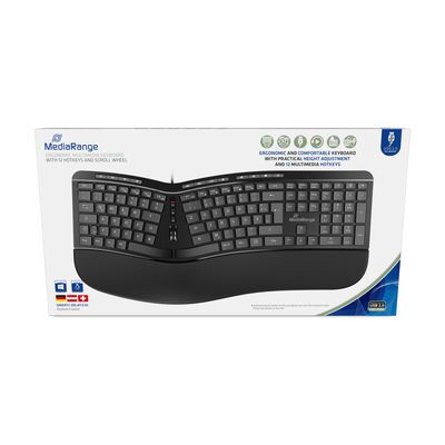 Tastatura multimedia cu fir MediaRange, 124 butoare si Scroll-wheel BPTCMROS120