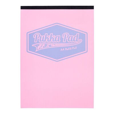 Caiet Pukka Pad Pastel, A4, 160 pagini, dictando, roz BPTCPKP088659