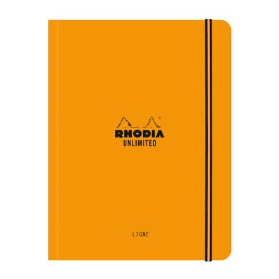 Caiet cu elastic A5+ Rhodia Unlimited, 60 file, dictando, portocaliu BPTCCF1189788