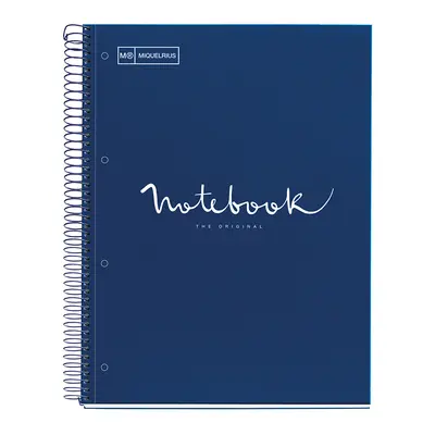 Caiet cu spira, Miquelrius, Emotion, A4, dictando, 80 file, coperta carton dur, albastru BPTCMQ48606