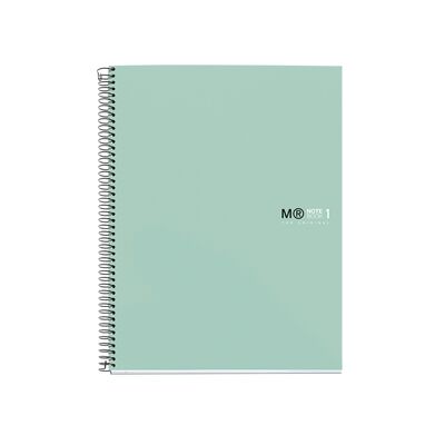 Caiet cu spira  Miquelrius Original, A4, matematica, 80 file, coperta cu tratament antiviral si antibacterian, aqua BPTCMQ046579