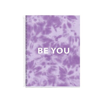 Caiet cu spira Miquelrius TIE DYE, A4, dictando, 120 file, coperta cu tratament antiviral si antibacterian, lavanda BPTCMQ048993