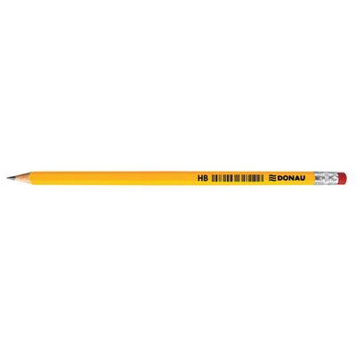 Creion grafit HB cu radiera Donau, corp galben BPTCDN751110