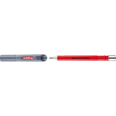 Creion mecanic tamplar edding 8890, corp aluminiu, mina rectangulara 2x5 mm, HB, argintiu BPTCED889000