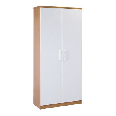 Dulap cu usi, 4 polite, stejar ferrara/alb BPTCOS80012