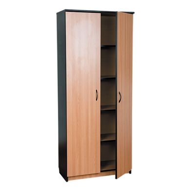 Dulap inalt Office Line, PAL, stejar/negru, 80x36x185 cm BPTCOF3886