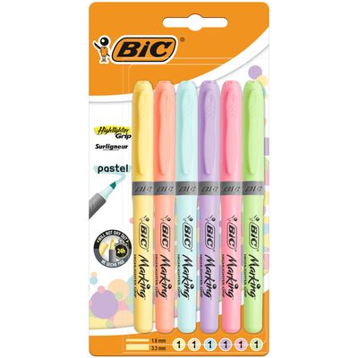 Evidentiator Bic Brite Liner Grip, pastel 6 culori blister BPTCCT8072