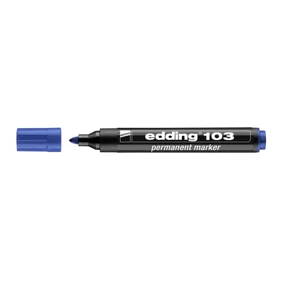 Marker Edding 103 permanent, varf rotund 1.5-3mm, albastru BPTCED103003
