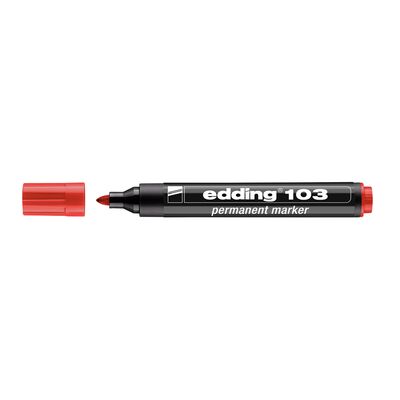 Marker Edding 103 permanent, varf rotund 1.5-3mm, rosu BPTCED103002