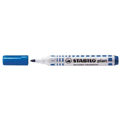 Marker pentru tabla Stabilo Plan 64, varf rotund, 2.5-3.5mm, albastru BPTCSW6412