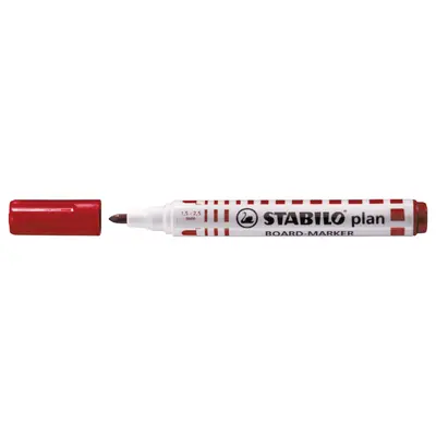 Marker pentru tabla Stabilo Plan 64, varf rotund, 2.5-3.5mm, rosu BPTCSW6413