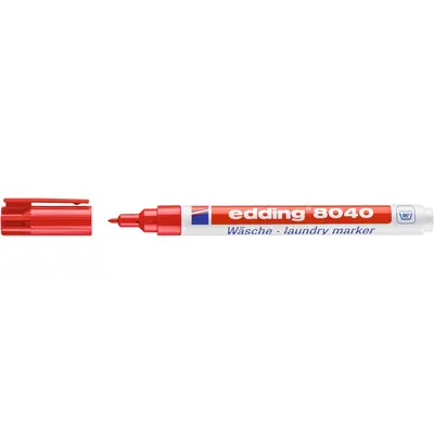 Marker pentru textile edding 8040, corp plastic, varf rotund, 1 mm, rosu BPTCED80402B