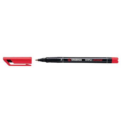 Marker permanent, Stabilo Universal OHP 842, corp plastic, varf rotund, 0.7 mm, rosu BPTCSW84142