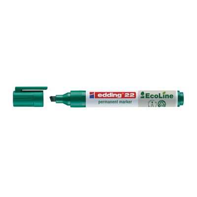 Marker permanent Edding 22 Ecoline, corp plastic, varf tesit 1-5 mm, verde BPTCED000314
