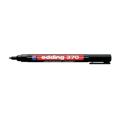 Marker permanent Edding 370, corp plastic, varf rotund, 1 mm, negru BPTCED3701