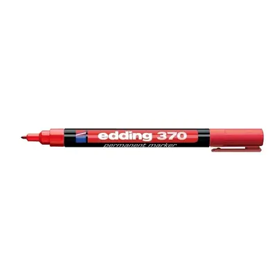 Marker permanent Edding 370, corp plastic, varf rotund, 1 mm, rosu BPTCED3702
