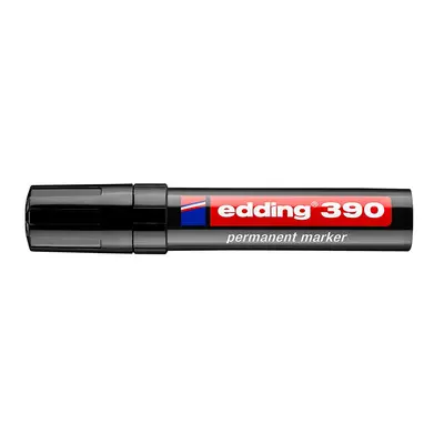 Marker permanent Edding 390, corp plastic, varf retezat 4-12 mm, negru BPTCED3901