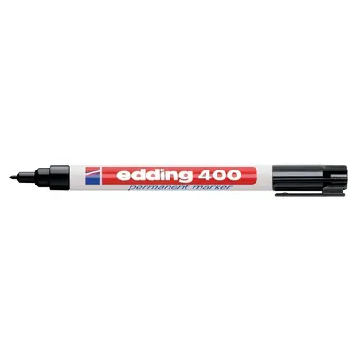 Marker permanent Edding 400, corp plastic, varf rotund, 1 mm, negru BPTCED4001