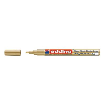 Marker permanent Edding 751 cu vopsea, corp metalic, varf rotund, 1-2 mm, auriu BPTCED751053
