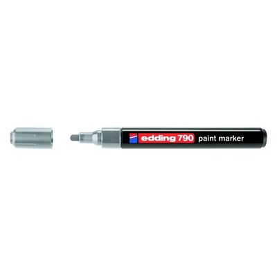 Marker permanent Edding 790, cu vopsea, corp plastic, varf rotund, 2-3 mm, argintiu BPTCED79054