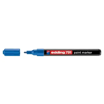 Marker permanent Edding 791, cu vopsea, corp plastic, varf rotund , 1-2 mm, albastru BPTCED7913