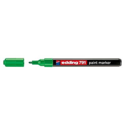 Marker permanent Edding 791, cu vopsea, corp plastic, varf rotund , 1-2 mm, verde BPTCED7914