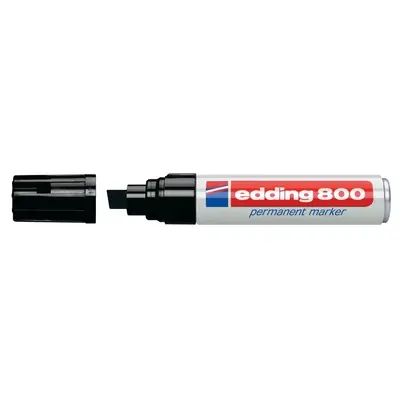 Marker permanent Edding 800, corp aluminiu, varf retezat, 4-12 mm, negru BPTCED8001