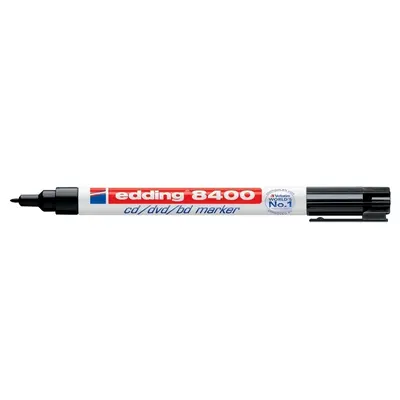 Marker permanent Edding 8400, pentru CD/DVD/BD, corp plastic, varf rotund, 0.75 mm, negru BPTCED8400