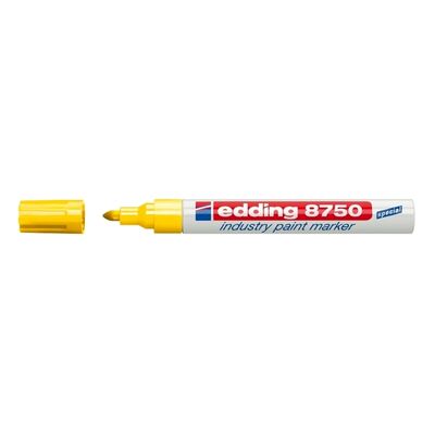 Marker permanent Edding 8750, cu vopsea, corp aluminiu, varf rotund, 2-4 mm, galben BPTCED87505