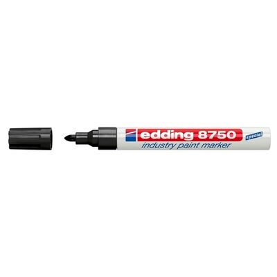 Marker permanent Edding 8750, cu vopsea, corp aluminiu, varf rotund, 2-4 mm, negru BPTCED87501