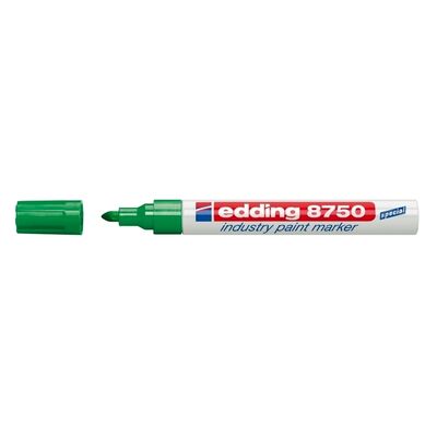 Marker permanent Edding 8750, cu vopsea, corp aluminiu, varf rotund, 2-4 mm, verde BPTCED87504