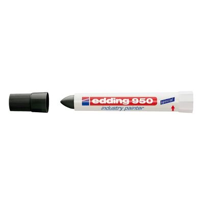 Marker permanent Edding 950 Industrial, corp plastic, varf rotund, 10mm, negru BPTCED950001