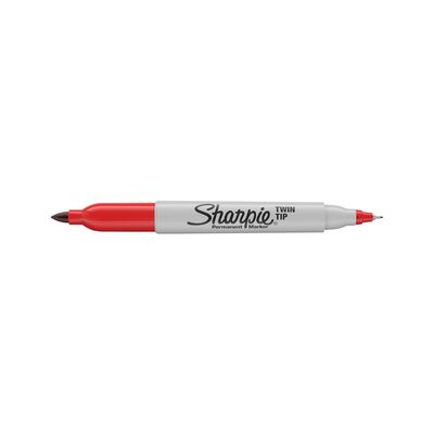 Marker permanent Papermate Sharpie cu doua capete, 0.5 mm si 1 mm, rosu BPTCPP110803