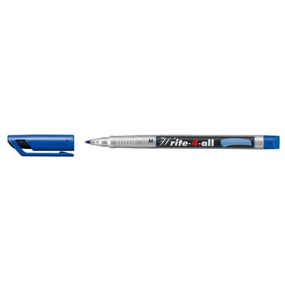 Marker permanent Stabilo, Write-4-All, corp plastic, varf rotund, 1 mm, albastru BPTCSW131413