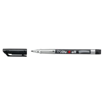Marker permanent Stabilo, Write-4-All, corp plastic, varf rotund, 1 mm, negru BPTCSW131411