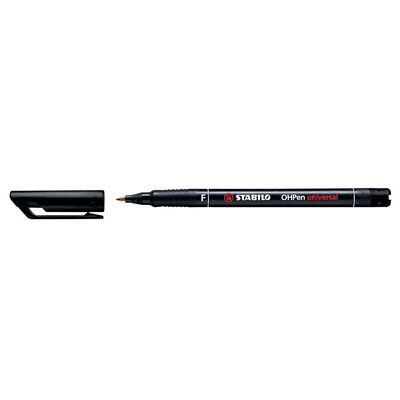 Marker permanent Stabilo Universal OHP 842, corp plastic, varf rotund, 0.7 mm, negru BPTCSW84141