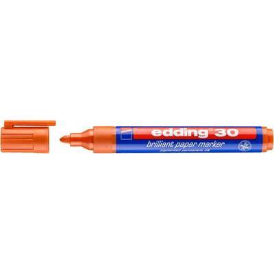 Marker permanent edding 30, corp din plastic, varf rotund, 1.5-3 mm, portocaliu BPTCED300006