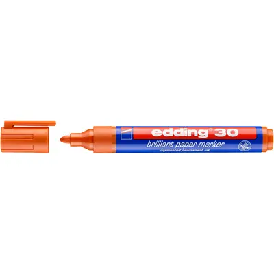 Marker permanent edding 30, corp din plastic, varf rotund, 1.5-3 mm, portocaliu BPTCED300006