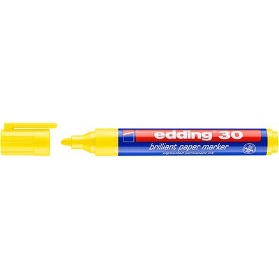 Marker permanent edding 30, corp plastic, varf rotund, 1.5-3 mm, galben BPTCED300005