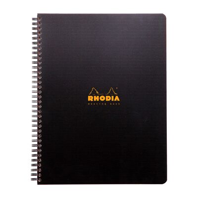 MeetingBook cu spira A4+ Rhodiactive, 80 file, negru BPTCCF1199404