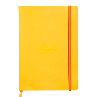 Notebook A5 Rhodiarama, 80 file, ivory, dictando, galben BPTCCF1174166