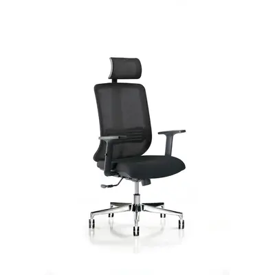 Scaun Vertigo, cu tetiera, stofa, negru BPTCPL800133