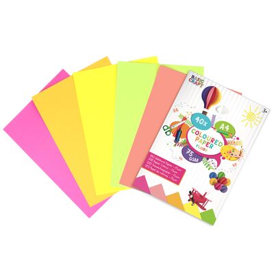 Set hartie A4 fluorescenta Creative Craft, 75 g, 40 file BPTCJK000009