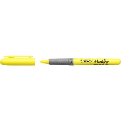 Textmarker BIC, Highlighter Grip, varf tesit 1-4 mm, galben BPTCCT8036