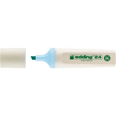 Textmarker edding Ecoline 24, corp din plastic reciclat, varf tesit, 2-5 mm, albastru pastel BPTCED24139